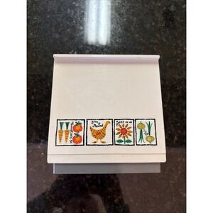 Vintage Loma MCM 1960s Napkin Holder Chickens Kitchen Melamine Sunflowers